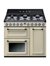 Smeg Victoria Dual Fuel Range Cooker, 90cm Wide, Cream