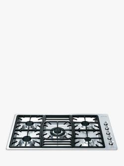Smeg PGF95-4 Gas Hob, Stainless Steel, Stainless Steel