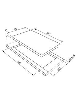 Smeg PGF95-4 Gas Hob, Stainless Steel - view 2, Stainless Steel