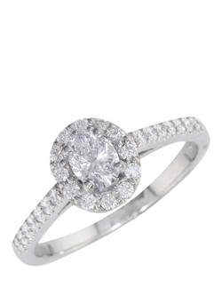 E.W Adams Platinum Oval Diamond Cluster Ring, N, White