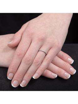 E.W Adams Platinum 17 Diamond Half Eternity Ring, Platinum - view 2, Platinum