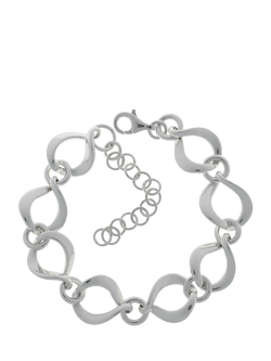 Nina B Sterling Silver Twisted Open Link Bracelet, Silver