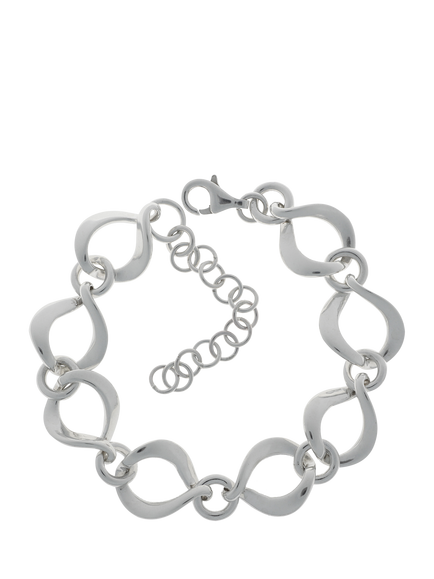 Nina B Sterling Silver Twisted Open Link Bracelet, Silver