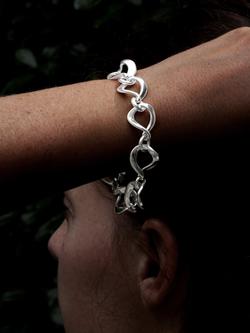 Nina B Sterling Silver Twisted Open Link Bracelet - view 2, Silver
