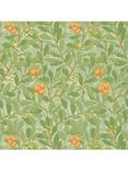 Morris & Co. Arbutus Wallpaper, Green / Terracotta, Dmcw210408