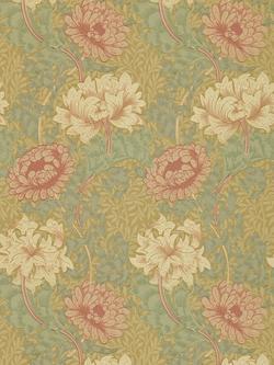 Morris & Co. Chrysanthemum Wallpaper, Pink / Yellow / Green, Dmcw210414