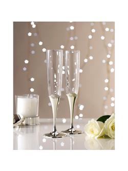 Vera Wang Infinity Toasting Flutes - view 2, Silver