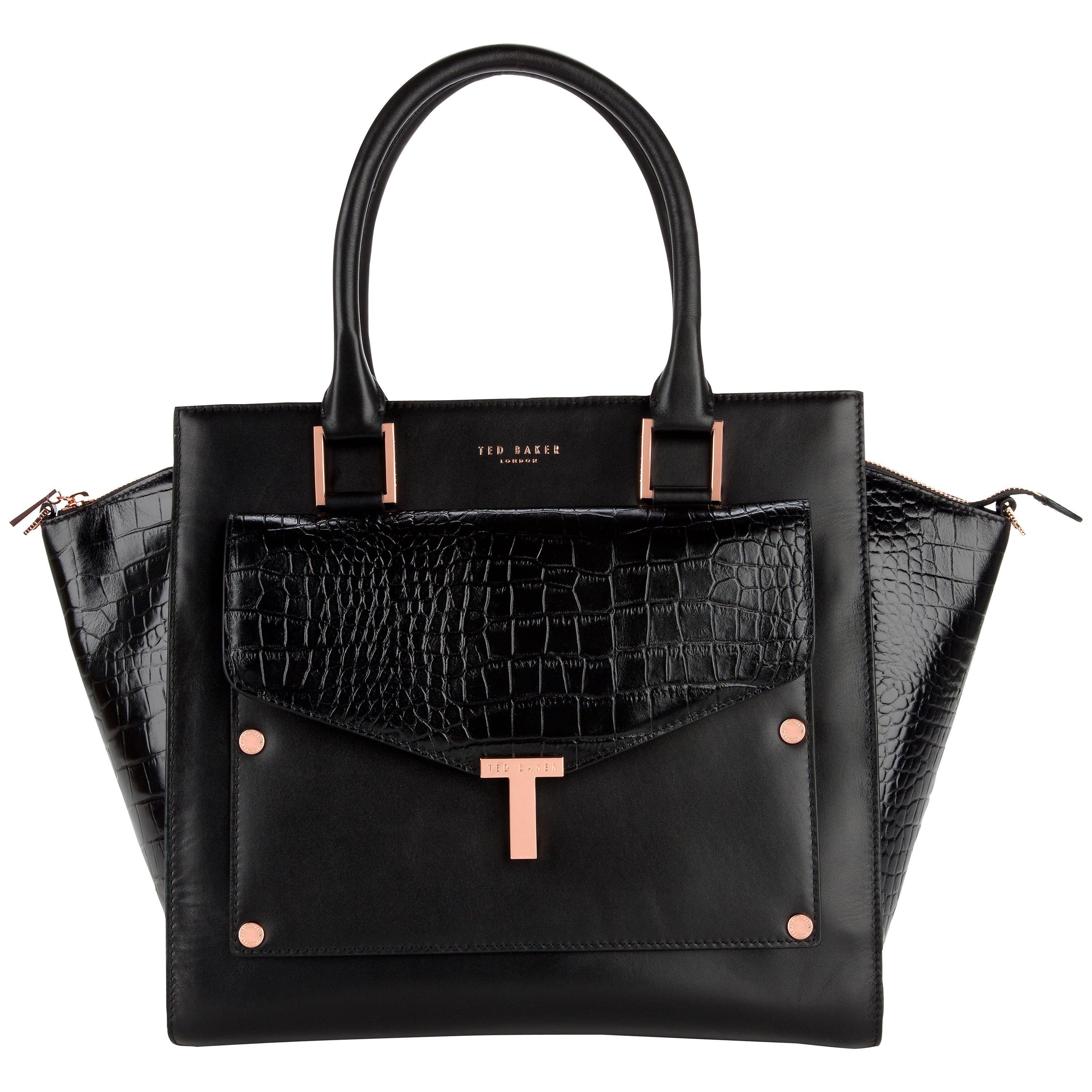 Ted Baker Baillie Leather Tote with Detachable Clutch Bag, Black