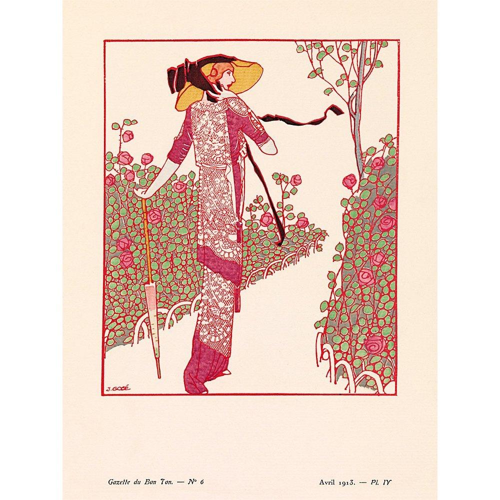The Courtauld Gallery, Gazette Du Bon Ton - No 6 1913 Une Rose Parmi Les Roses Print, 50 x 40cm