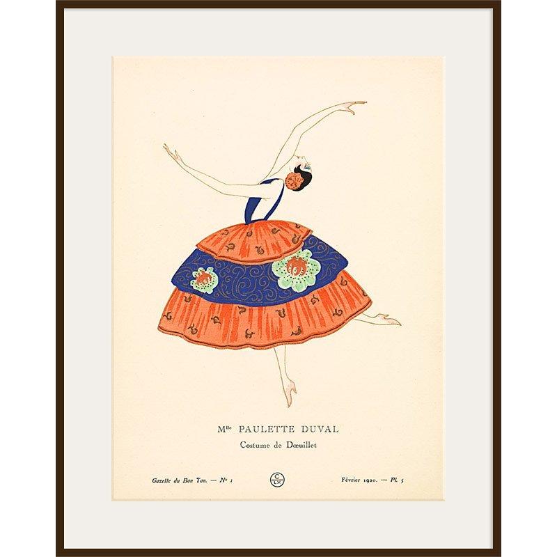 The Courtauld Gallery, Gazette Du Bon Ton - No1 1920 Mme Paulette Duval Print, 50 x 40cm, Dark Brown Framed Print