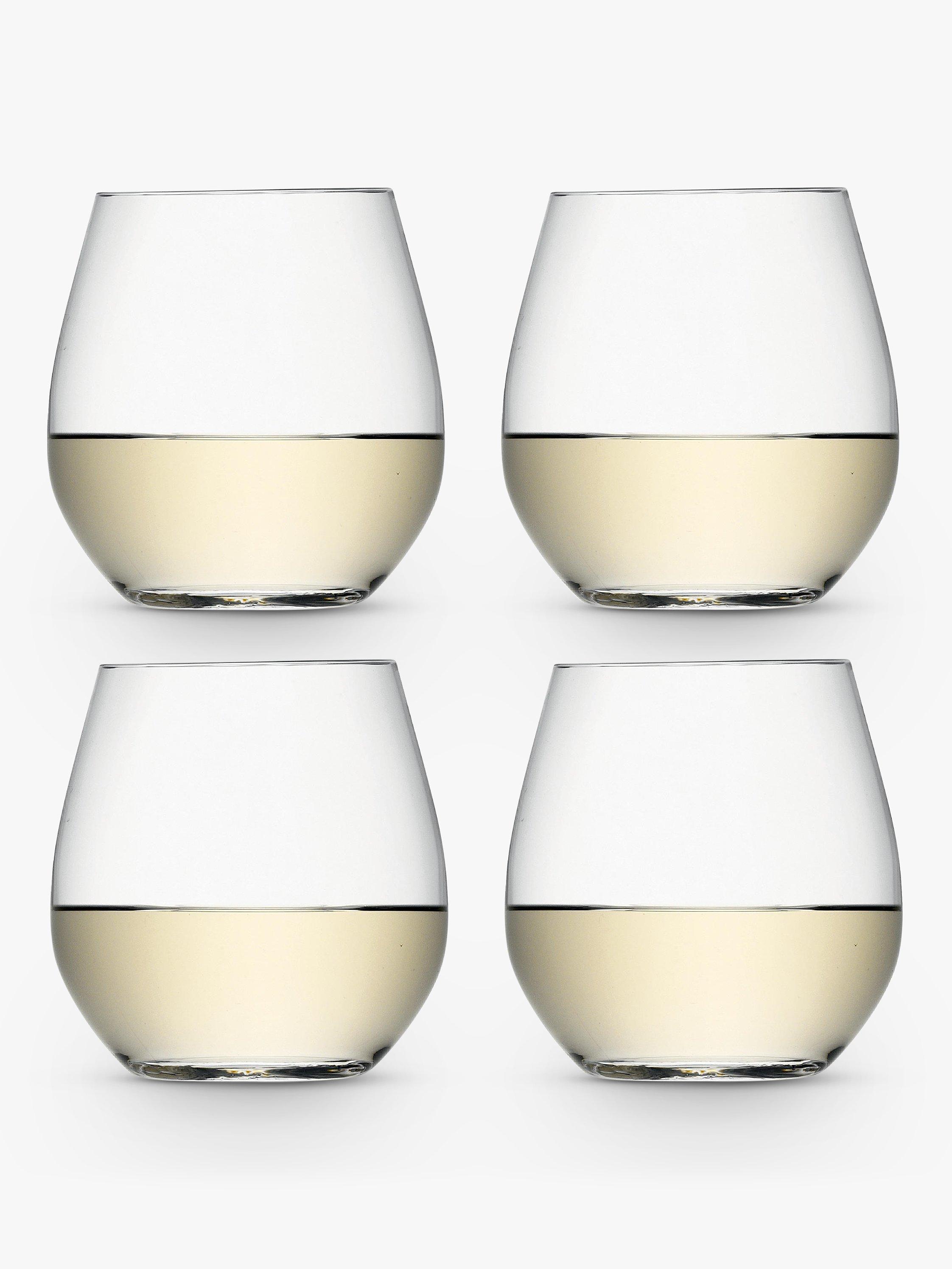 LSA International Wine Collection Stemless White Wine Glasses, 370ml, Set of 4