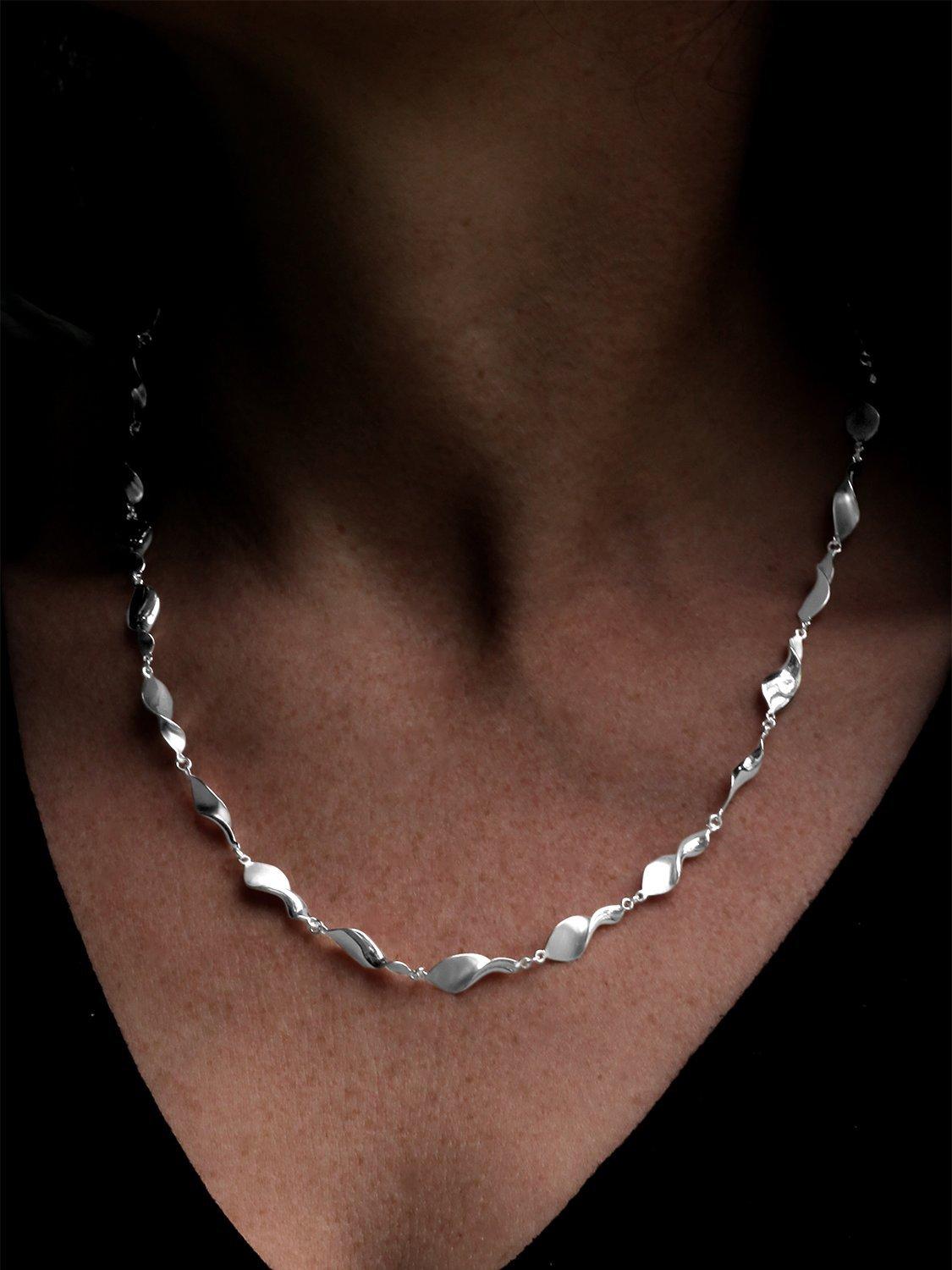Product image 2 of 4, which shows Nina B Sterling Silver Swirls Necklace