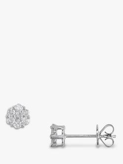 E.W Adams 18ct White Gold Diamond Cluster Stud Earrings, White Gold