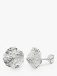 Nina B Sterling Silver Wavy Disc Stud Earrings