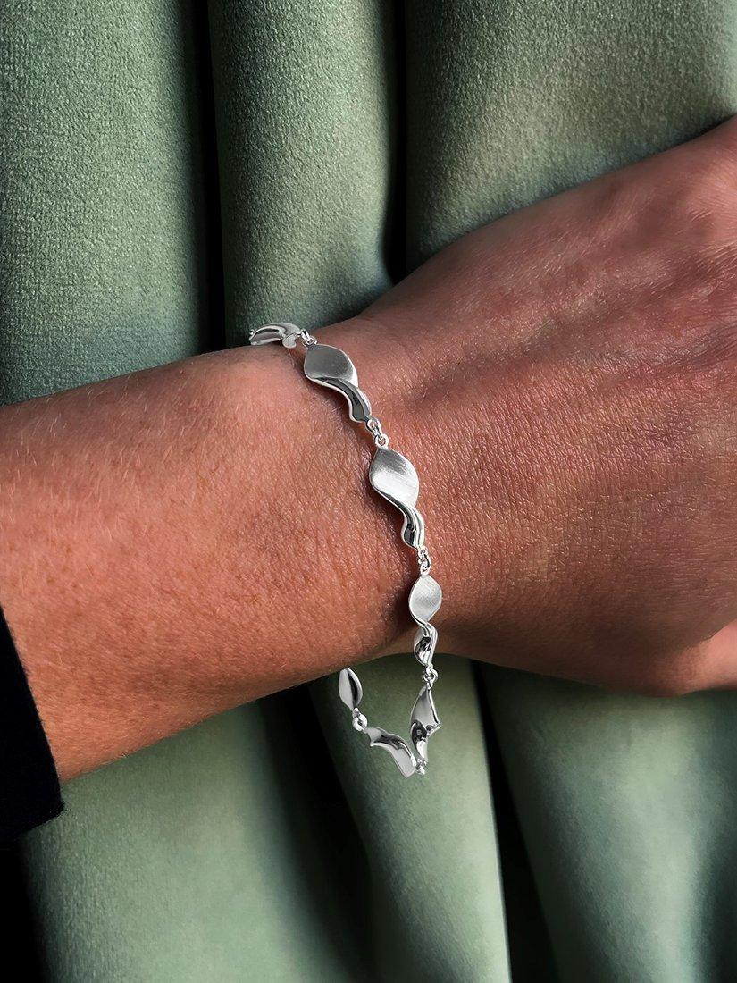 Product image 2 of 6, which shows Nina B Sterling Silver Swirls Bracelet