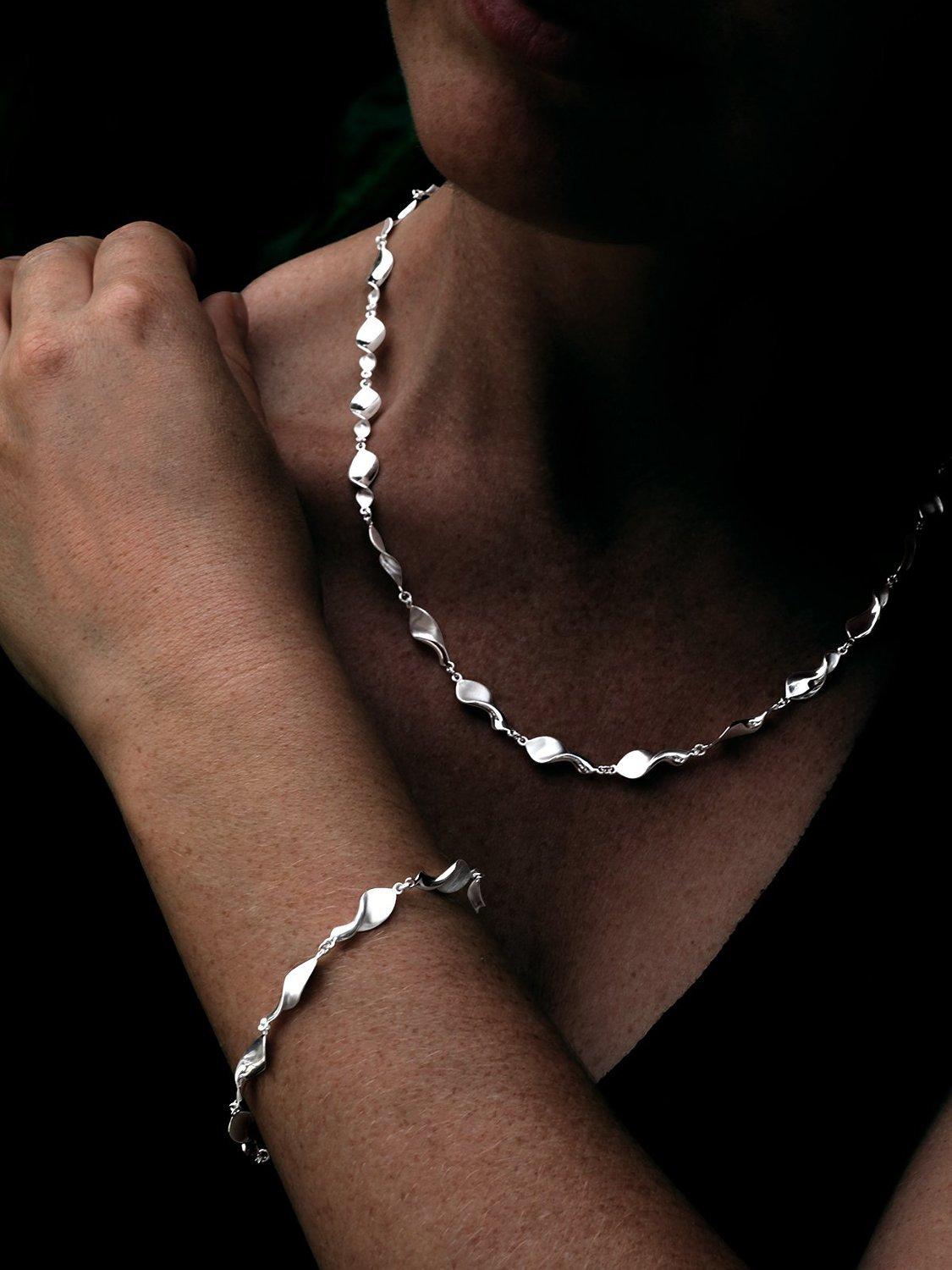 Product image 3 of 6, which shows Nina B Sterling Silver Swirls Bracelet