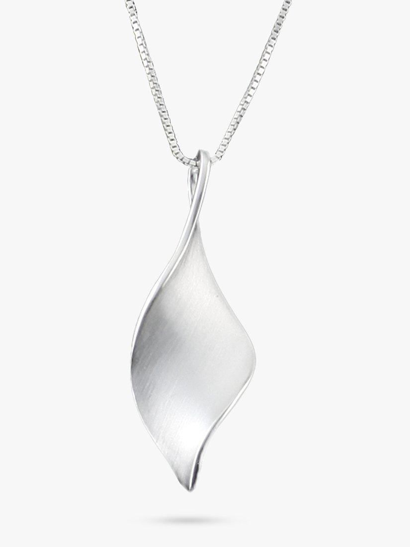 Product image 1 of 4, which shows Nina B Sterling Silver Satin Finish Swirl Pendant