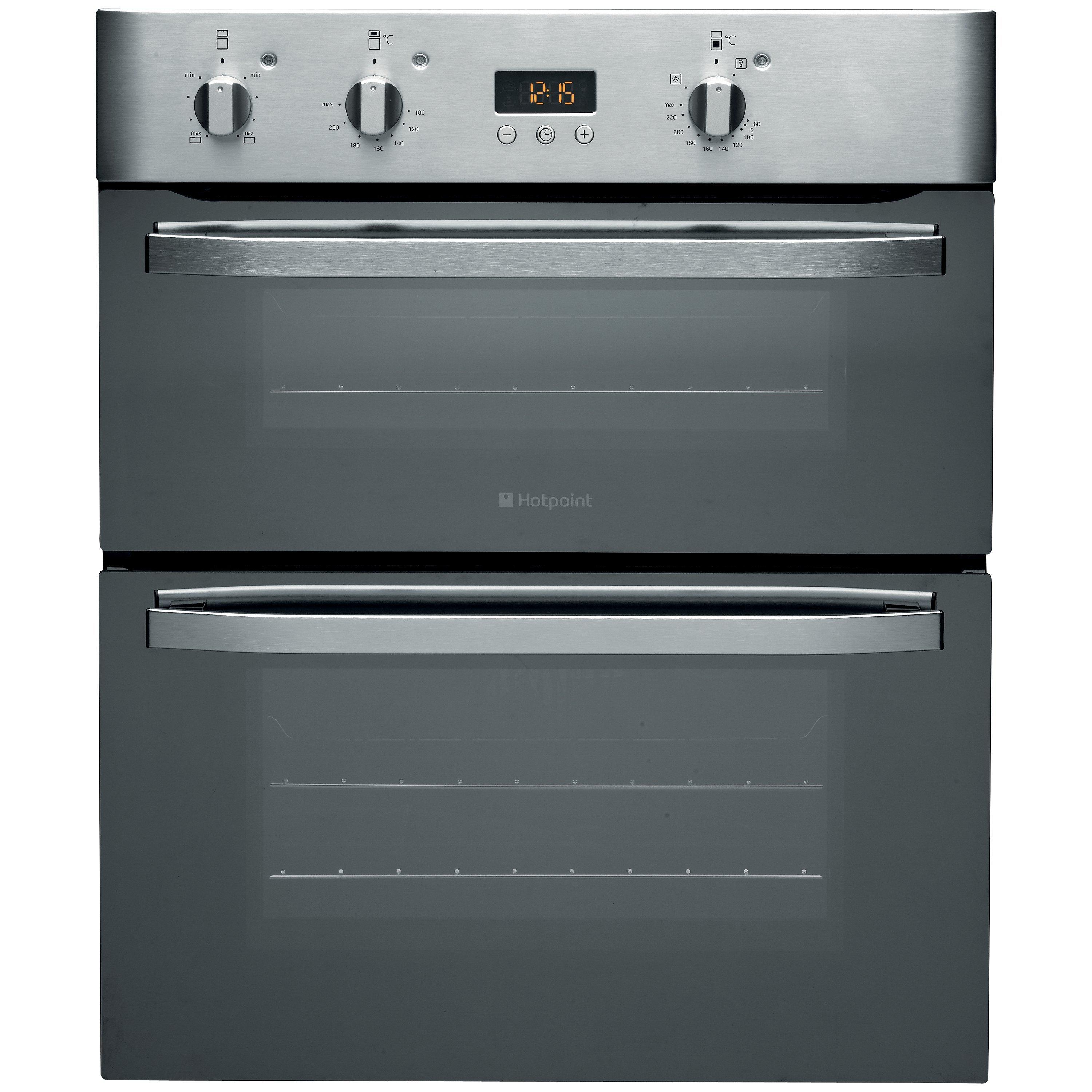 Hotpoint UHS53XS Double Electric Oven, Mirrored Stainless Steel