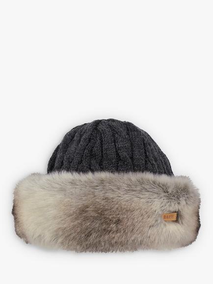 Barts Faux Fur Cable Bandhat, One Size, Grey