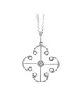 London Road 9ct White Gold Diamond Lattice Pendant, White Gold