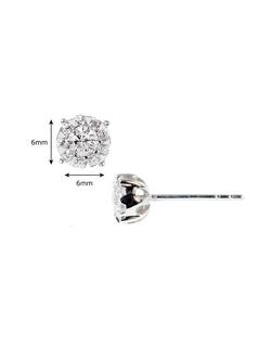 E.W Adams 18ct White Gold Cluster Diamond Stud Earrings - view 2, White Gold