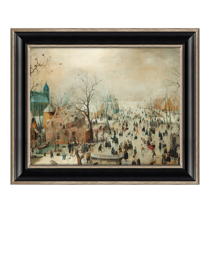 Brookpace Lascelles Rijksmuseum, Hendrick Avercamp 'Winter Landscape with Skaters' Framed Canvas Print, 36 x 42cm, Multi