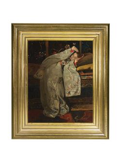 Brookpace Lascelles Rijksmuseum, George Hendrik Breitner 'Girl in White Kimono' Framed Canvas Print, 34 x 29cm, Multi