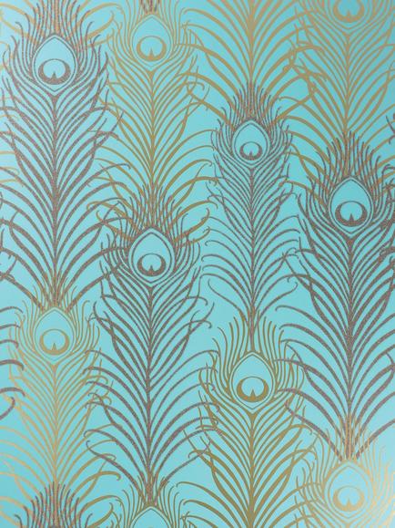 Matthew Williamson Peacock Wallpaper, Jade / Antique Gold,  W6541-02