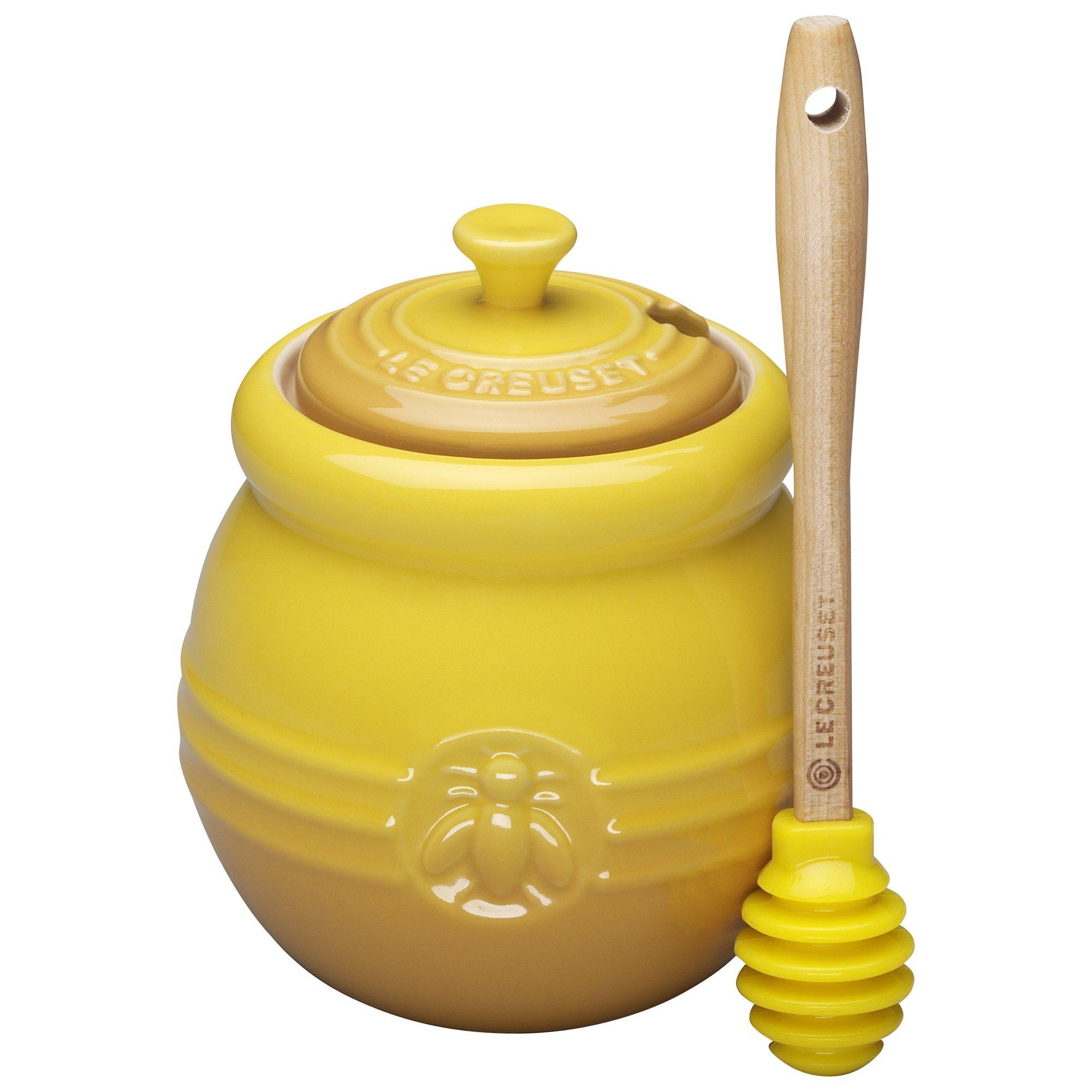 Le Creuset Stoneware Honey Pot and Dipper, Dijon