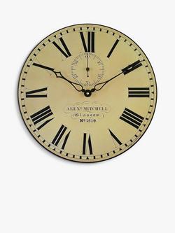 Lascelles Glasgow Analogue Roman Numeral Station Wall Clock, Dia.36cm, Cream, Cream