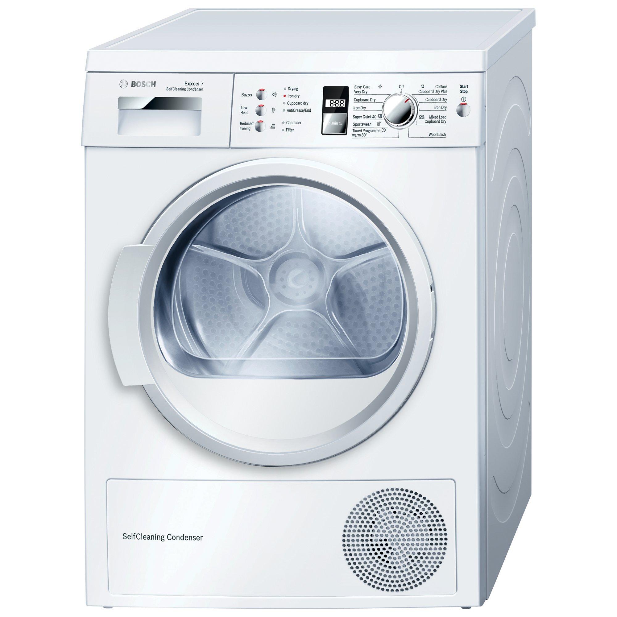 Bosch WTW863S1GB Sensor Heat Pump Condenser Tumble Dryer 7kg Load A Energy Rating White