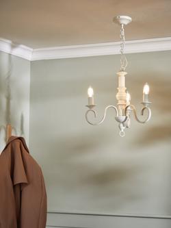 John Lewis Carlita 3 Arm Ceiling Light, White - view 2, White