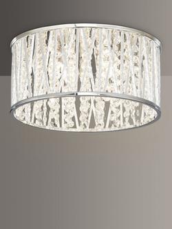 John Lewis Emilia Crystal Drum Flush Ceiling Light, Silver