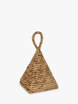 John Lewis Water Hyacinth Pyramid Door Stop, Natural
