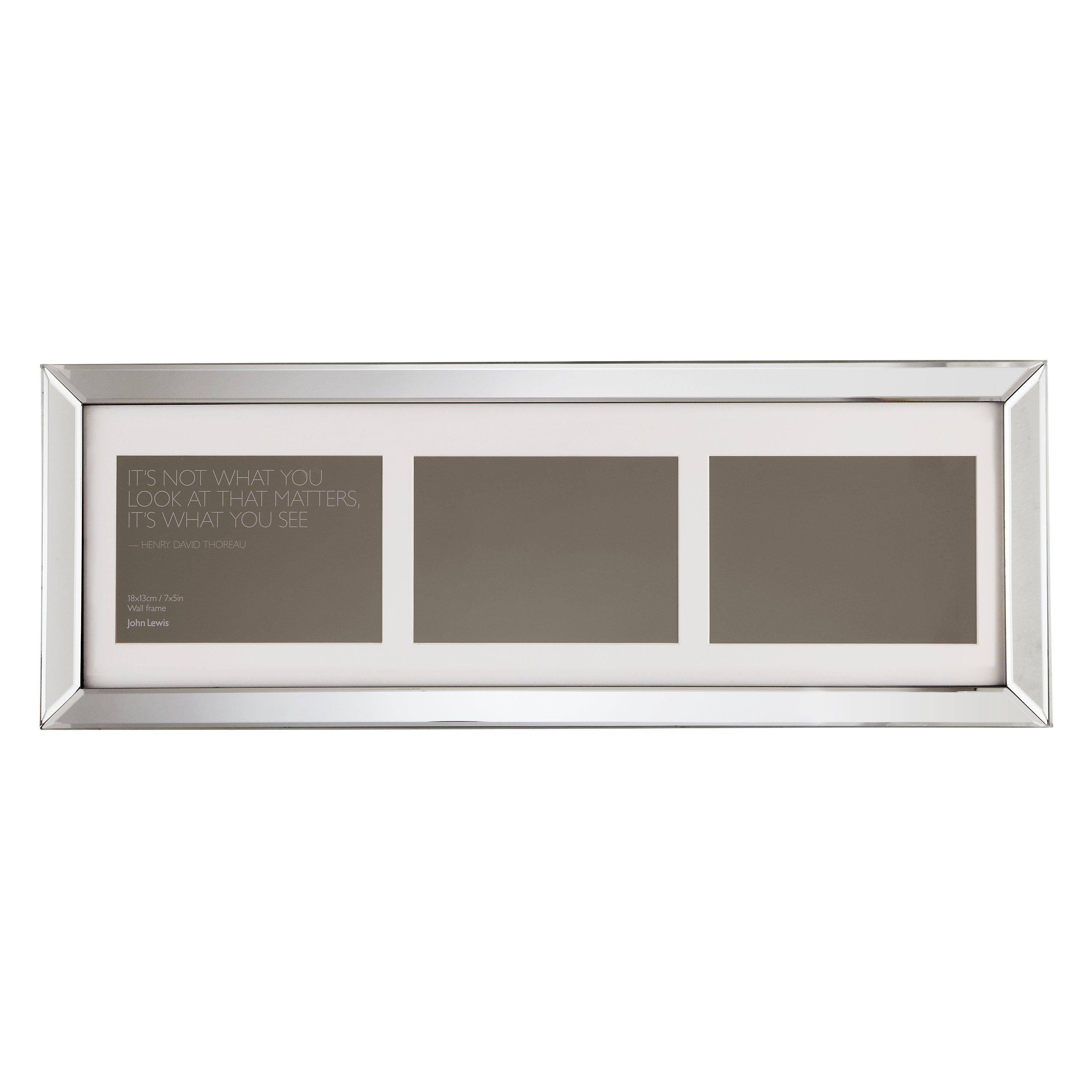 John Lewis Multi-aperture Mirror Photo Frame, 3 Photo, 5 x 7