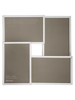 John Lewis Daya Multi-aperture Photo Frame, 4 Photo, 4 x 6" (10 x 15cm), Silver
