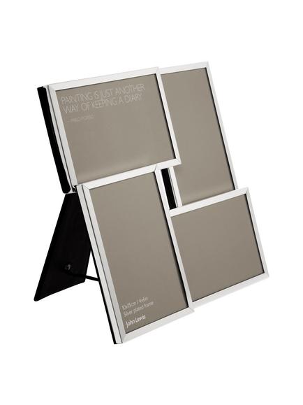 John Lewis Daya Multi-aperture Photo Frame, 4 Photo, 4 x 6" (10 x 15cm) - view 2, Silver