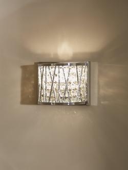 John Lewis Emilia Crystal Drum Wall Light, Metallic