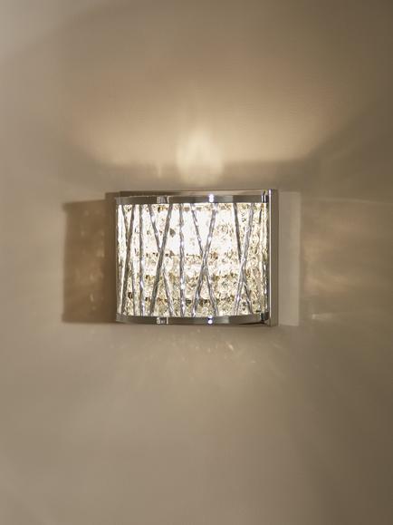 John Lewis Emilia Crystal Drum Wall Light, Metallic