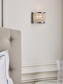 John Lewis Emilia Crystal Drum Wall Light - view 2, Metallic