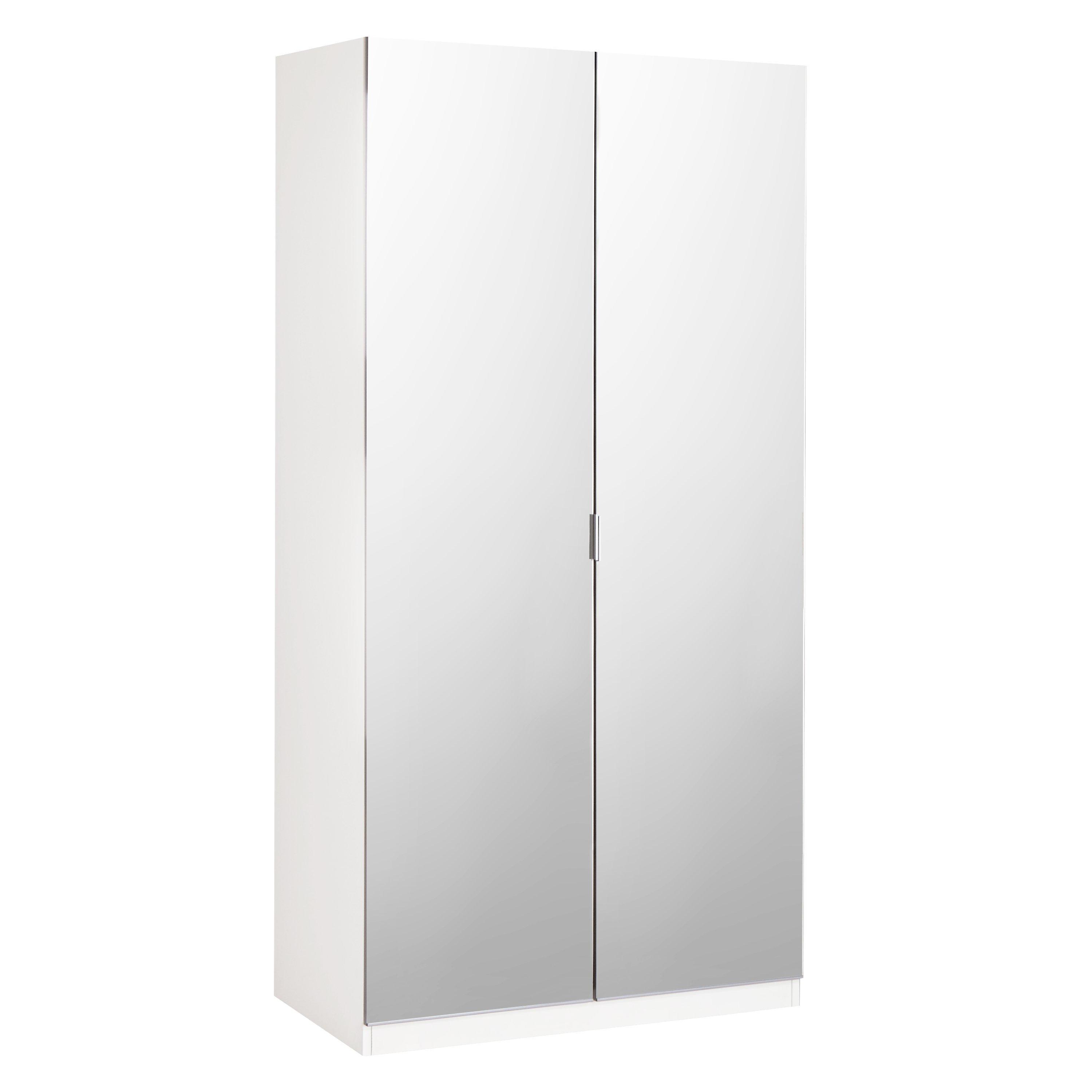 John Lewis ANYDAY Mix it Mirrored Double Wardrobe, White
