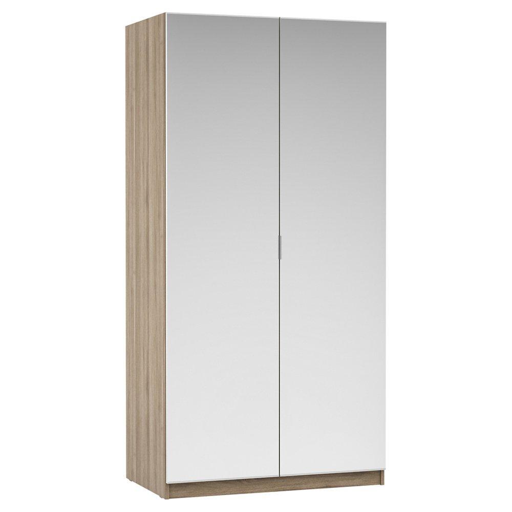 John Lewis ANYDAY Mix it Mirrored Double Wardrobe, Grey Ash