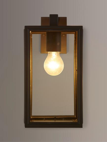 John Lewis Louvre Outdoor Glass Lantern, Coffee, Coffee