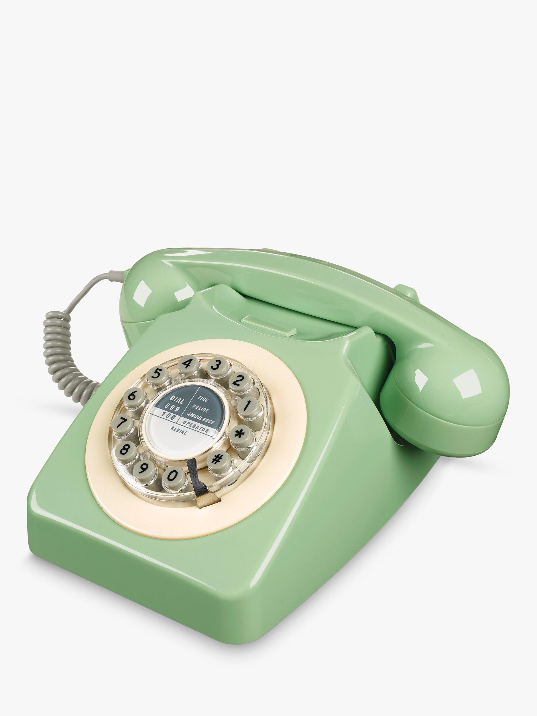 Wild & Wolf 746 1960s Corded Telephone, Swedish Green