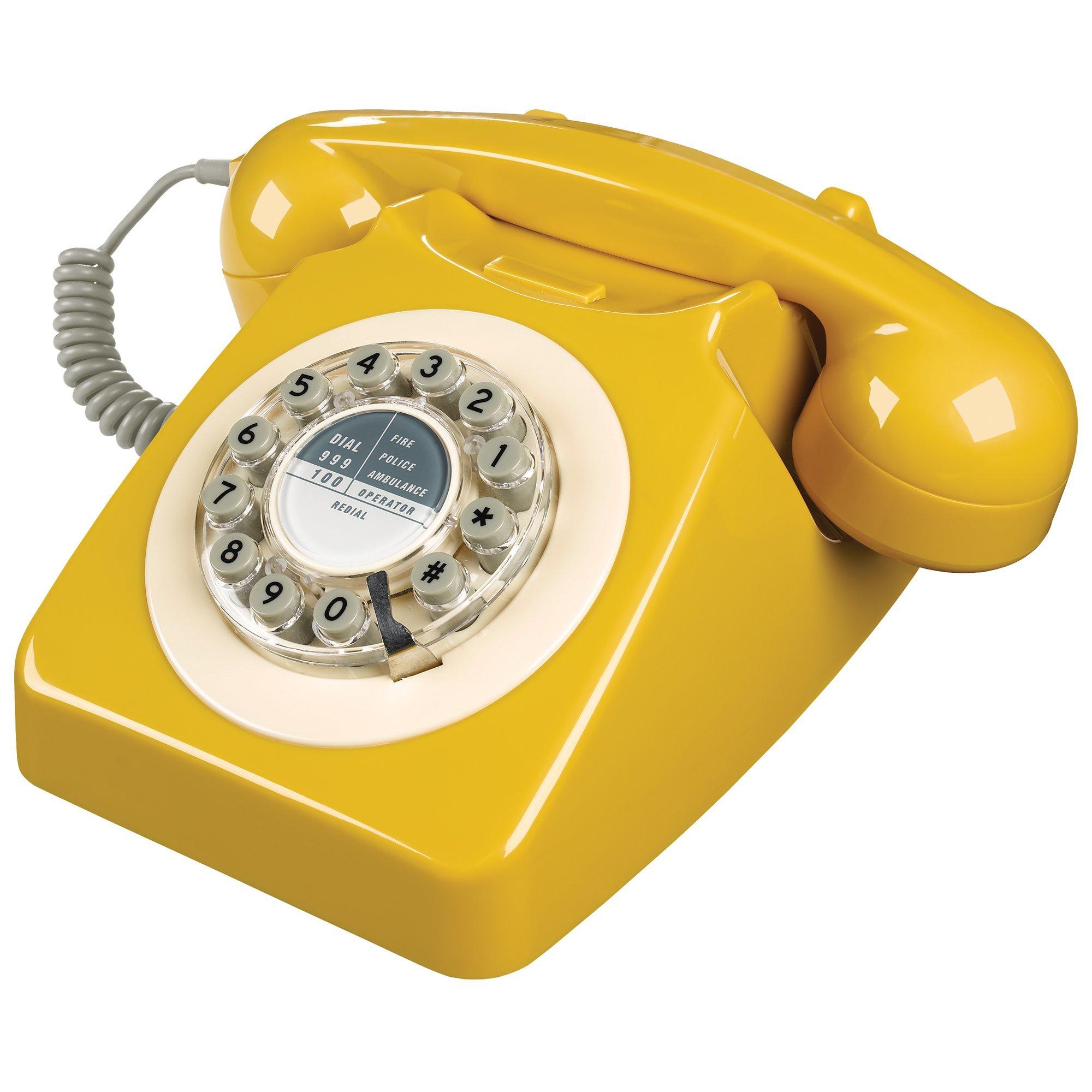 Wild & Wolf 746 1960s Corded Telephone, English Mustard
