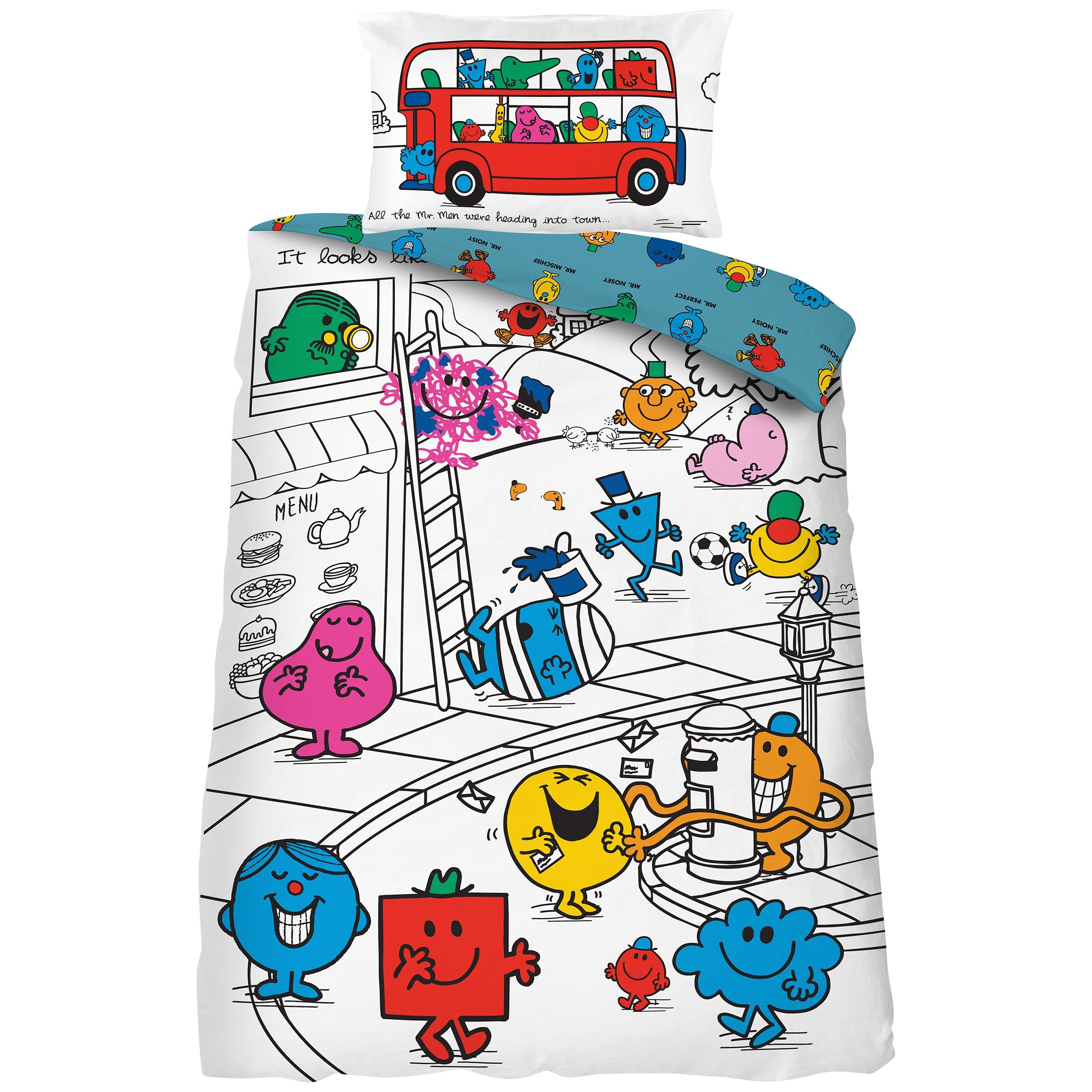 Mr Men Single Duvet Cover and Pillowcase Set