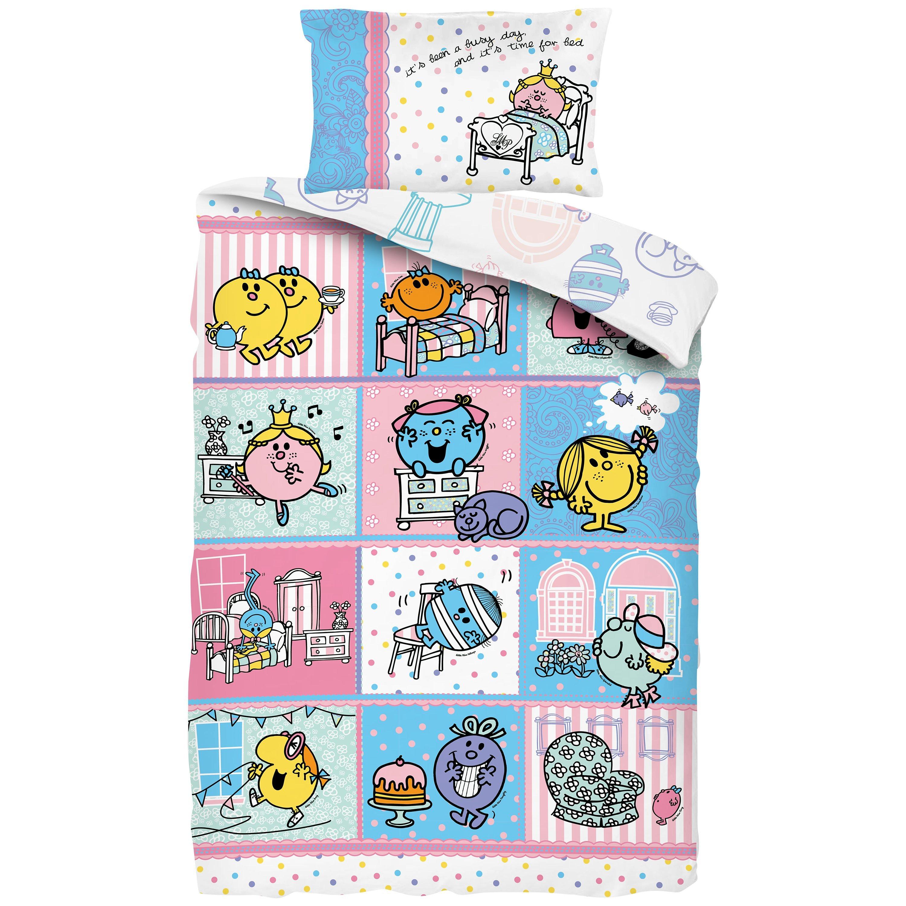 Mr Men Little Miss Single Duvet Cover and Pillowcase Set