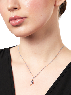 Jools by Jenny Brown Sterling Silver Cubic Zirconia S-Shape Pendant, Rhodium - view 2, Silver