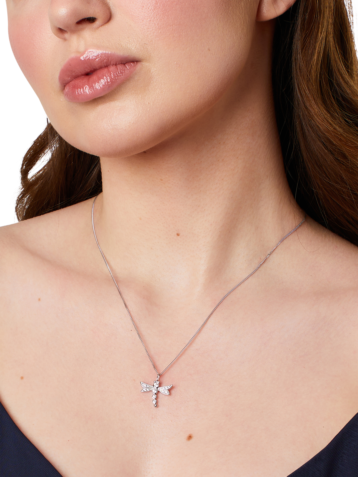 Product image 2 of 4, which shows Jools by Jenny Brown Sterling Silver Pave Dragonfly Pendant, Rhodium