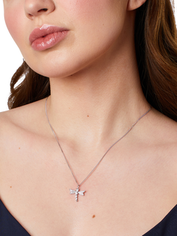 Jools by Jenny Brown Sterling Silver Pave Dragonfly Pendant, Rhodium - view 2, Rhodium
